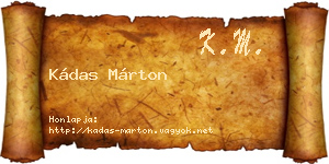 Kádas Márton névjegykártya