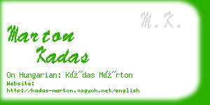marton kadas business card